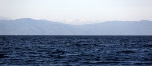 Algerian coastline with beautiful mountains with snow on the top. 31-03, 08:21